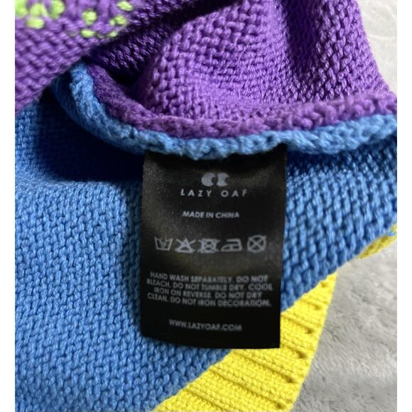 Lazy Oaf Flower Garden M Cardigan Sweater Colorful Quirky 90s Rave Vibe RARE - Picture 14 of 16